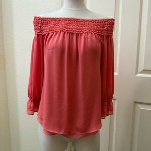 Coral Off-Shoulder Blouse White House Black Market